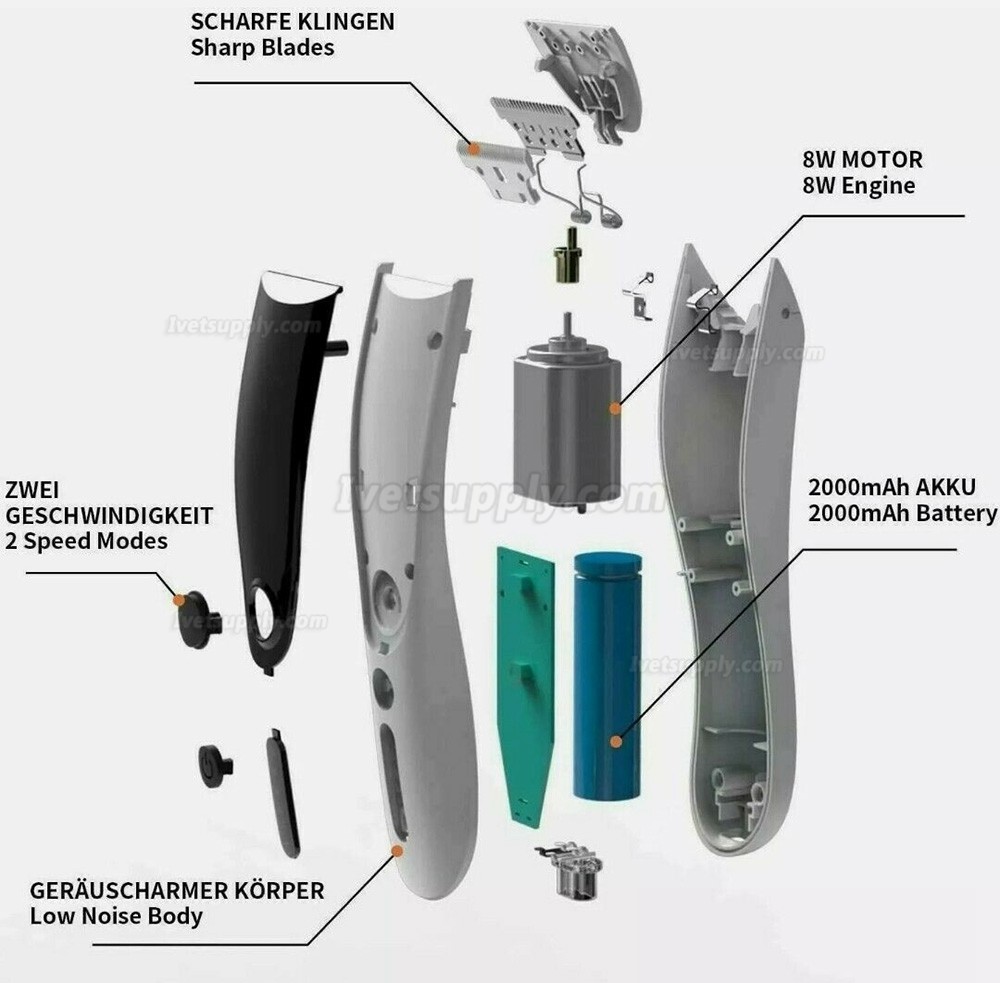 Pet Hair Clippers Low Noise Dog Cat Grooming Clipper Electric Shaver Trimmer Kit